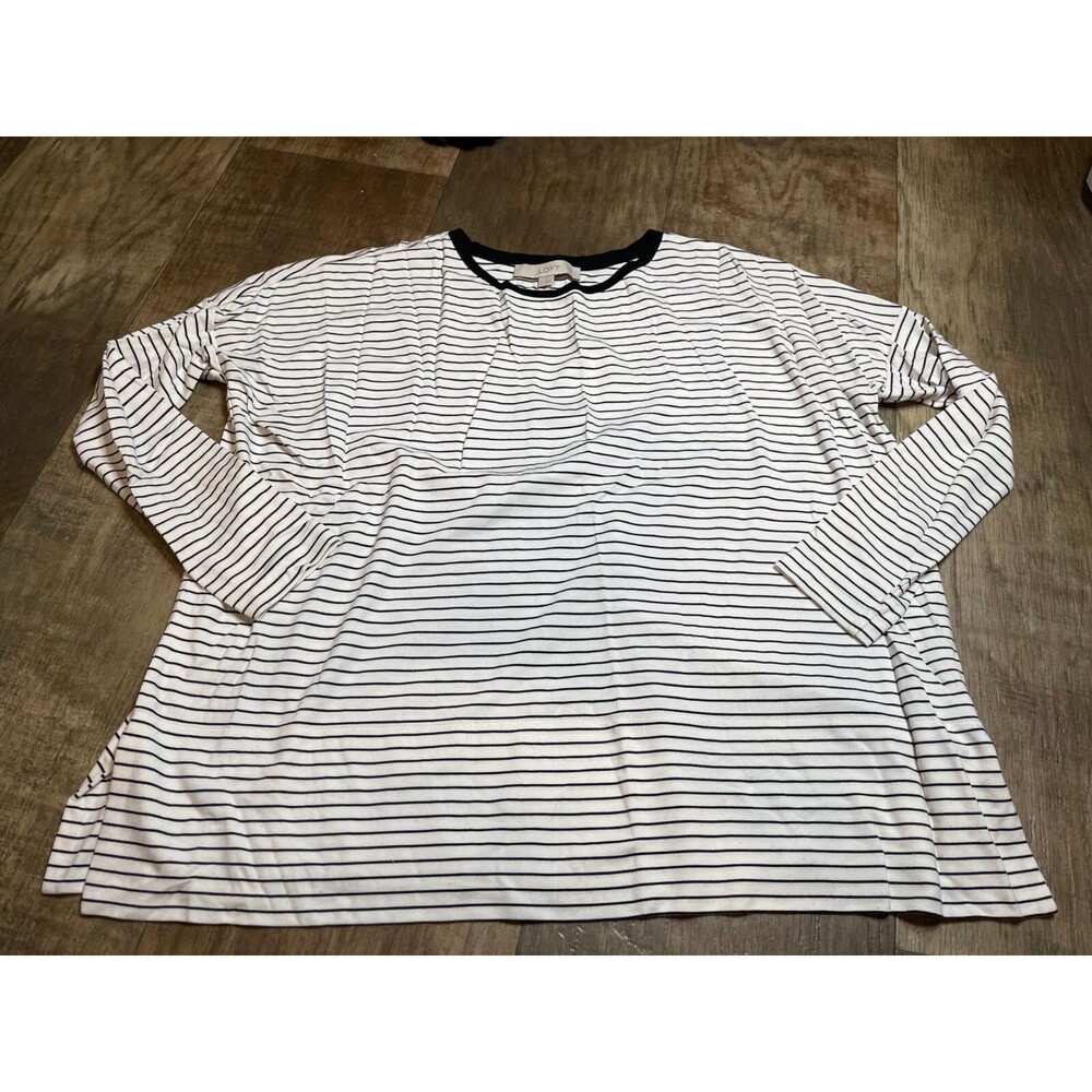 Ann Taylor Loft Top Womens Small S Long Sleeve Striped